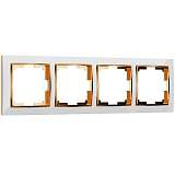 Рамка на 4 поста Werkel Snabb белый/золото W0041933 4690389160936
