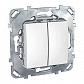 Переключатель двухклавишный Schneider Electric Unica 10AX 250V MGU5.213.18ZD - фото №1