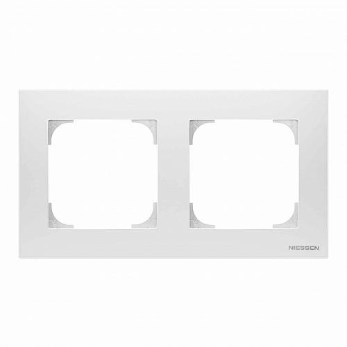 Рамка 2-постовая базовая ABB Sky альпийский белый 2CLA857210A1101