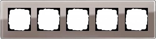 Рамка 5-постовая Gira Esprit C дымчатое стекло 0215522