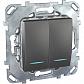 Переключатель двухклавишный с подсветкой Schneider Electric Unica MGU5.0303.12NZD - фото №1