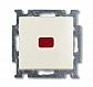 Выключатель кнопочный одноклавишный ABB Basic55 10A 250V с подсветкой chalet-белый 2CKA001413A1100 - фото №1