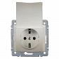 Розетка 2К+3 Legrand Galea Life 16A 250V с/з со шторками крышкой автоматические клеммы перламутр 771564 - фото №1