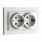 Розетка 2К+З двойная Mono Electric Despina 16A 250V винтовое подключение жемчуг 102-252504-120 - фото №1