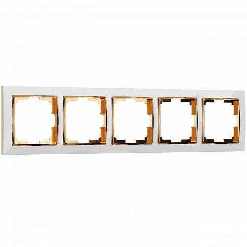 Рамка на 5 постов Werkel Snabb белый/золото W0051933 4690389161049