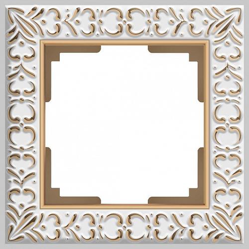 Рамка Werkel Antik на 1 пост белое золото WL07-Frame-01 4690389099175
