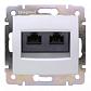 Розетка компьютерная 2хRJ45 Legrand Valena 6 кат FTP на винтах белая 774233 - фото №1