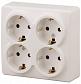 Розетка ЭРА Эксперт 4х2P E со шторками Schuko 16A 250V 11-2211-02 Б0020710 - фото №1