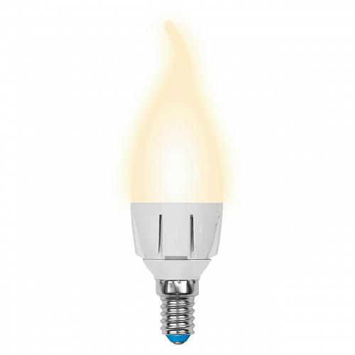 Лампа светодиодная диммируемая Uniel E14 7W 3000K матовая LED-CW37 7W/3000K/E14/FR/DIM PLP01WH UL-00004299