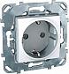 Розетка Schneider Electric Unica с/з без шторок 16A 250V MGU5.036.18ZD - фото №1
