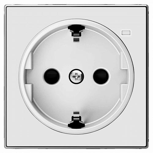Лицевая панель ABB Sky розетки Schuko с/з с подсветкой альпийский белый 2CLA858880A1101