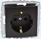 Розетка 2К+З Mono Electric Despina/ Larissa 16A 250V винтовое подключение графит 500-002021-117 - фото №1