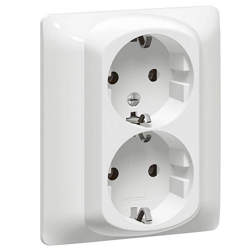 Розетка 2х2К+3 Legrand Galea Life 16A 250V с/з винтовой зажим белая 771030