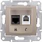Розетка телефонная RJ-11 и Ethernet RJ-45 Schneider Electric Sedna UTP SDN5200168 - фото №1