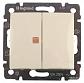 Переключатель двухклавишный Legrand Valena 10A 250V с подсветкой cлоновая кость 774345 - фото №1