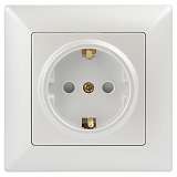 Розетка ЭРА Intro Solo Schuko 2P+E 16A 250V со шторками перламутровый 4-206-06 Б0053686