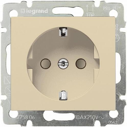 Розетка 2К+3 Legrand Valena 16A 250V с/з со шторками безвинтовой зажим слоновая кость 774122