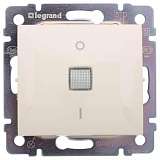 Переключатель одноклавишный двухполюсный Legrand Valena 10A 250V с подсветкой слоновая кость 774349