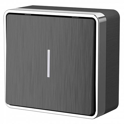 Выключатель одноклавишный с подсветкой Werkel Gallant графит рифленый WL15-01-04 4690389128219