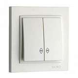 Выключатель Mono Electric Despina двухклавишный проходной слоновая кость 102-010023-111