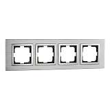 Рамка 4-постовая Mono Electric Style Aluminium серебро 107-800000-163