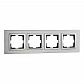Рамка 4-постовая Mono Electric Style Aluminium серебро 107-800000-163 - фото №1