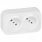 Розетка 2х2К Legrand Quteo 16A 250V б/з белая 782212 - фото №1
