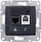Розетка телефонная RJ-11 и Ethernet RJ-45 Schneider Electric Sedna UTP SDN5200170 - фото №1