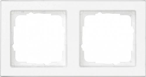 Рамка 2-постовая Gira E2 полностью надписываемая чисто-белый глянцевый 071222