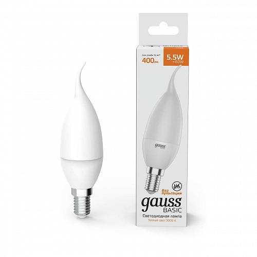 Лампа светодиодная Gauss E14 5,5W 3000К матовая 1034116