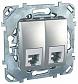 Розетка телефонная 2хRJ11 Schneider Electric Unica MGU5.9090.30ZD - фото №1