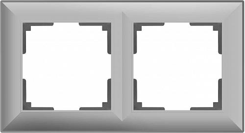 Рамка Werkel Fiore на 2 поста серебряный WL14-Frame-02 4690389109089