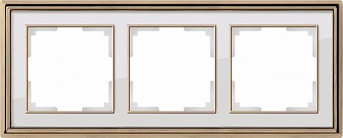 Рамка Werkel Palacio на 3 поста золото/белый WL17-Frame-03 4690389103674