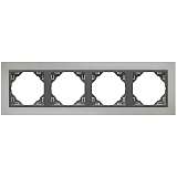 Рамка 4-постовая Efapel Logus 90 Metallo хром/серый 90940 TRS