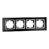 Рамка 4-постовая Mono Electric Style Glass чёрное стекло 107-720000-163