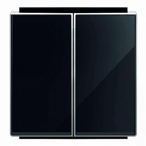Лицевая панель ABB Sky выключателя двухклавишного стекло чёрное 2CLA851100A2501