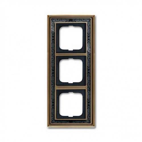 Рамка 3-постовая ABB Dynasty латунь античная/черная роспись 2CKA001754A4597