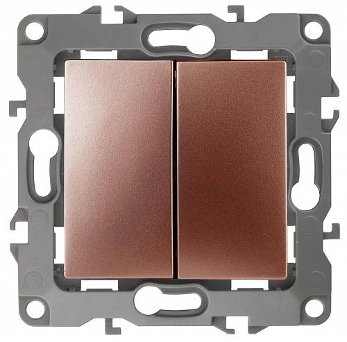 Выключатель двухклавишный ЭРА 12 10AX 250V 12-1004-14 Б0019313