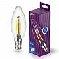 Лампа светодиодная филаментная REV TC37 E14 7W 4000K DECO Premium свеча на ветру 32493 5 - фото №1