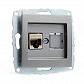 Розетка компьютерная RJ45 Mono Electric Despina/ Larissa 6 кат антрацит 500-002405-125 - фото №1