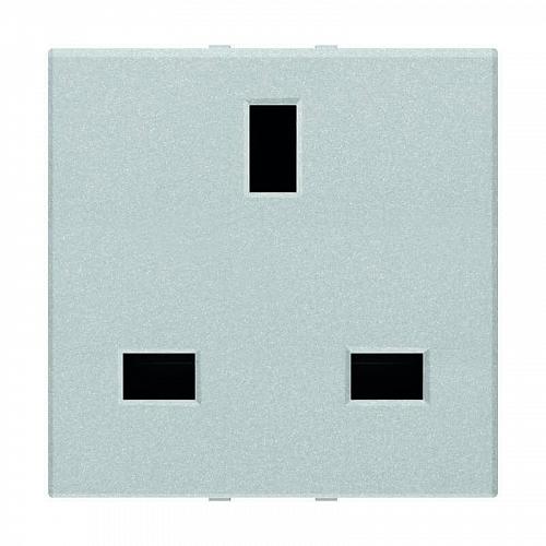 Розетка GB ABB Zenit с/з 13A 230V со шторками винтовой зажим серебро 2CLA223700N1301