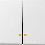 Лицевая панель Gira System 55 выключателя двухклавишного с подсветкой чисто-белый шелковисто-матовый 063127