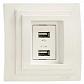 Розетка 2-а USB-зарядка Mono Electric Larissa 16A 250V крем 103-171705-178 - фото №1