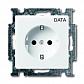 Розетка ABB Basic55 Schuko с/з 16A 250V Data безвинтовой зажим альпийский белый 2CKA002011A3854 - фото №1