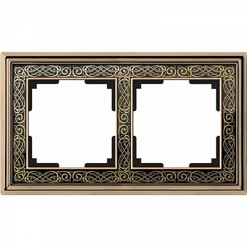 Рамка Werkel Palacio Gracia на 2 поста золото/черный WL77-Frame-02 4690389126055