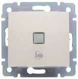 Выключатель кнопочный одноклавишный Legrand Valena 10A 12V с подсветкой Звонок слоновая кость 774315