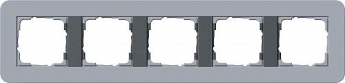 Рамка 5-постовая Gira E3 серо-голубой/антрацит 0215424