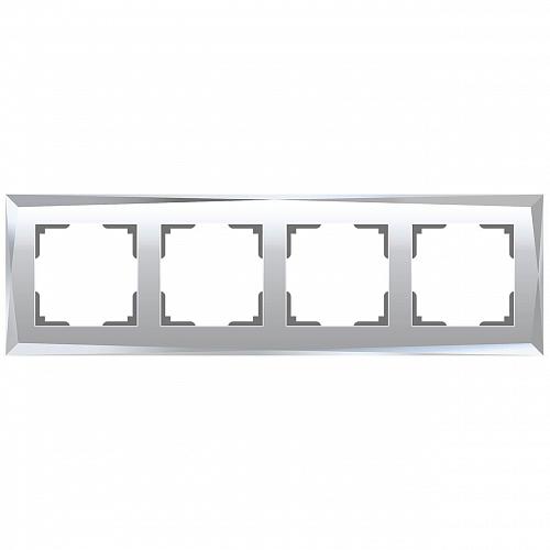 Рамка на 4 поста Werkel Diamant зеркальный W0041220 4690389158858