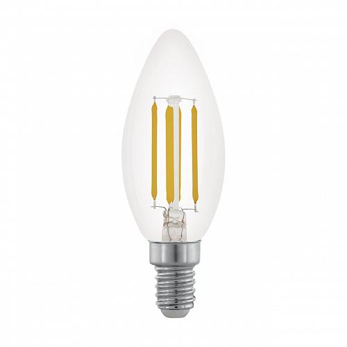 Лампа светодиодная филаментная диммируемая Eglo E14 3,5W 2700К прозрачная 11704