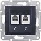 Розетка телефонная 2хRJ11 Schneider Electric Sedna SDN4201170 - фото №1